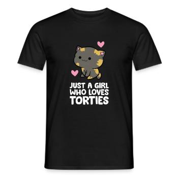 Juste une fille qui aime les tortues - T-shirt homme - noir - Devant - AI Model Male 178 light (178cm)