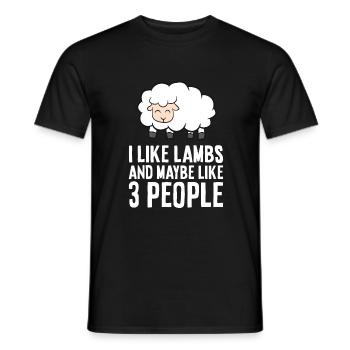 I Like Lambs And Maybe Like 3 People - Männer T-Shirt - Schwarz - Vorne - AI Model Male 178 light (178cm)