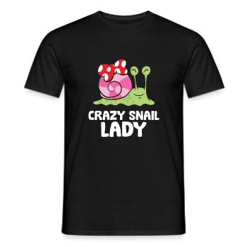 Crazy Snail Lady Love Snails - Men's T-Shirt - black - Front - AI Model Male 178 light (178cm)