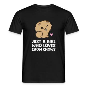 Juste une fille qui aime Chow Chows - T-shirt homme - noir - Devant - AI Model Male 178 light (178cm)