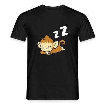 Sleeping Monkey Pyjama Lazy Monkey - Men's T-Shirt - black - Front - AI Model Male 178 light (178cm)