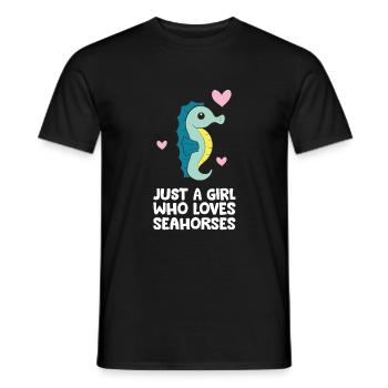 Just a Girl Who Loves Seahorses - Men's T-Shirt - black - Front - AI Model Male 178 light (178cm)
