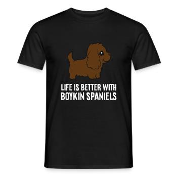 Life Is Better With Boykin Spaniel Dogs - Men's T-Shirt - black - Front - AI Model Male 178 light (178cm)