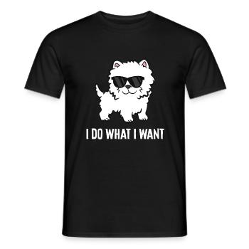 Je fais ce que je veux Westie Dog West Highland White - T-shirt homme - noir - Devant - AI Model Male 178 light (178cm)