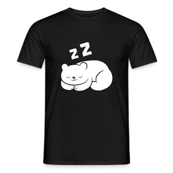 Ours polaire endormi Ours polaire arctique fatigué - T-shirt homme - noir - Devant - AI Model Male 178 light (178cm)
