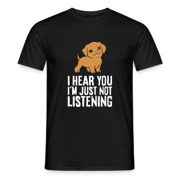 Je t’entends je n’écoute pas drôle de chien Vizsla - T-shirt homme - noir - Devant - AI Model Male 178 light (178cm)
