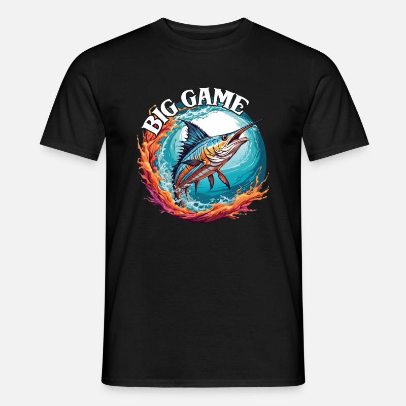 Springender Marlin Hochseefischen Tiefseefischen - Männer T-Shirt - Schwarz