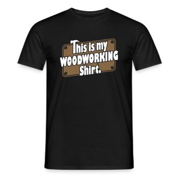 Chemise de travail en bois - T-shirt homme - noir - Devant - AI Model Male 178 light (178cm)