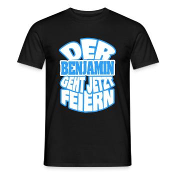 Benjamin - Männer T-Shirt - Schwarz - Vorne - AI Model Male 178 light (178cm)