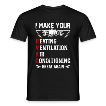 HVAC Technician Funny Saying Gift Great Again - Men's T-Shirt - black - Front - AI Model Male 178 light (178cm)