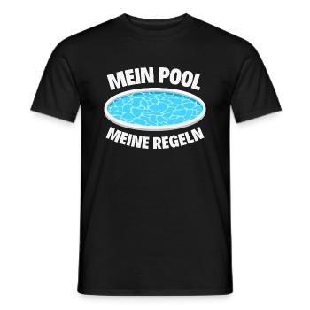 Planschbecken Swimmingpool Pool Schwimmen Geschenk - Männer T-Shirt - Schwarz - Vorne - AI Model Male 178 light (178cm)