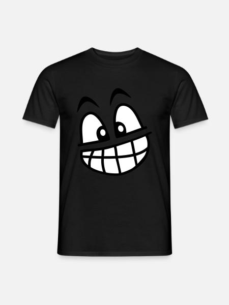 grin_face_2c - Men's T-Shirt - black