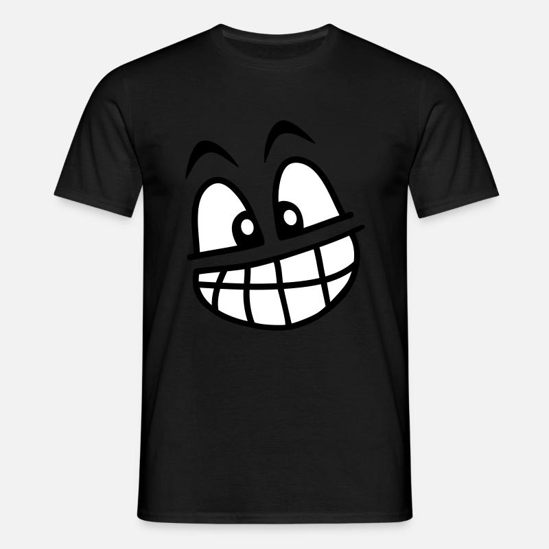 grin_face_2c - Männer T-Shirt - Schwarz