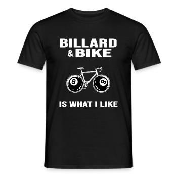 Vélo Route Vélo Chaîne de vélo « billard & vélo"8ball - T-shirt homme - noir - Devant - AI Model Male 178 light (178cm)