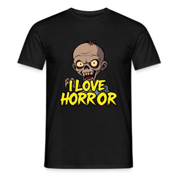 I Love Horror Zombie Design - Men's T-Shirt - black - Front - AI Model Male 178 light (178cm)