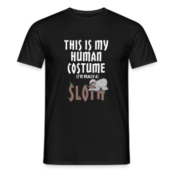 Menschliches Kostüm Ich bin wirklich ein Faultier Tier Fauler Schlaf - Männer T-Shirt - Schwarz - Vorne - AI Model Male 178 light (178cm)