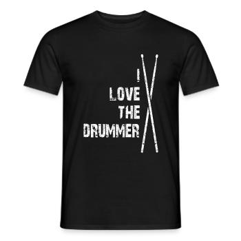 I Love The Drummer | Ich liebe den Schlagzeuger - Männer T-Shirt - Schwarz - Vorne - AI Model Male 178 light (178cm)