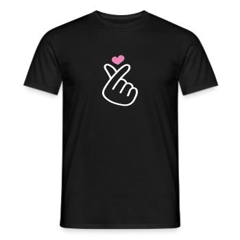 Saranghae Hand Symbol - Kpop Sign, K-Pop, Kpop - Männer T-Shirt - Schwarz - Vorne - AI Model Male 178 light (178cm)