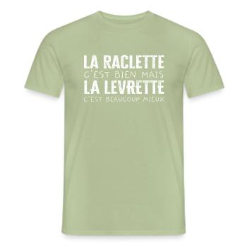 Phrase Beauf Humour Levrette - T-shirt homme - vert sauge - Devant - AI Model Male 178 light (178cm)