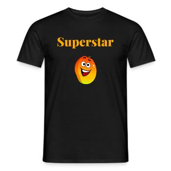 Mangue Superstar été orange fruit soleil humour - T-shirt homme - noir - Devant - AI Model Male 178 light (178cm)