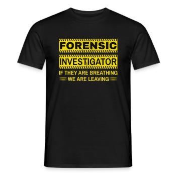 Forensic Technician Crime Scene Investigator Forensic Sentence - Men's T-Shirt - black - Front - AI Model Male 178 light (178cm)