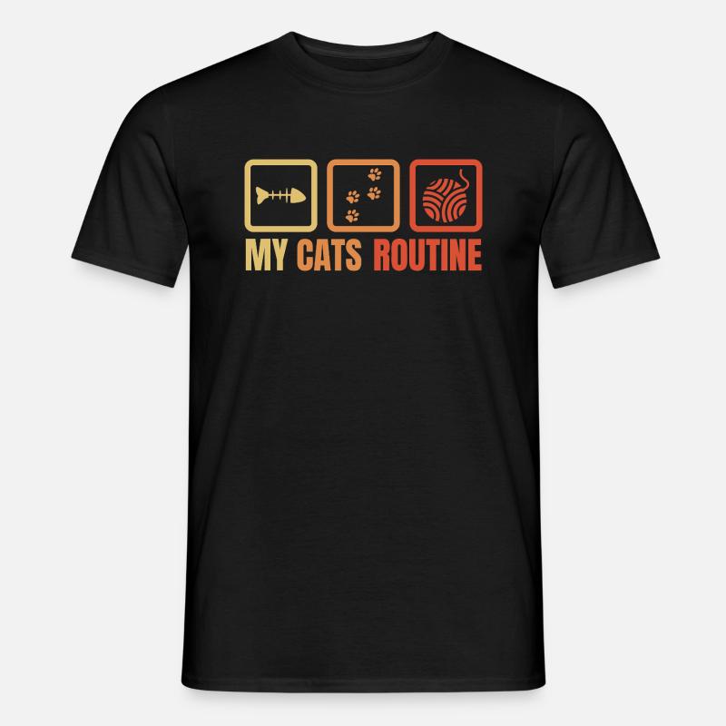 My Cats Routine - Männer T-Shirt - Schwarz