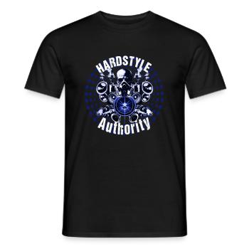 Hardstyle Authority Festival Blau Extrem Bass Beat - Männer T-Shirt - Schwarz - Vorne - AI Model Male 178 light (178cm)