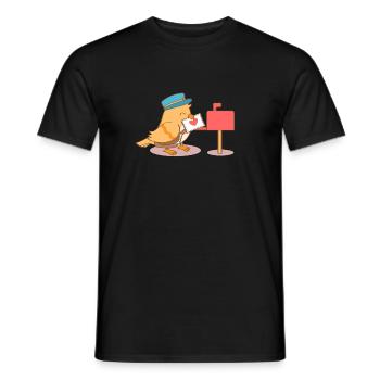 Süße Birdy Postman Liebesbrief - Männer T-Shirt - Schwarz - Vorne - AI Model Male 178 light (178cm)