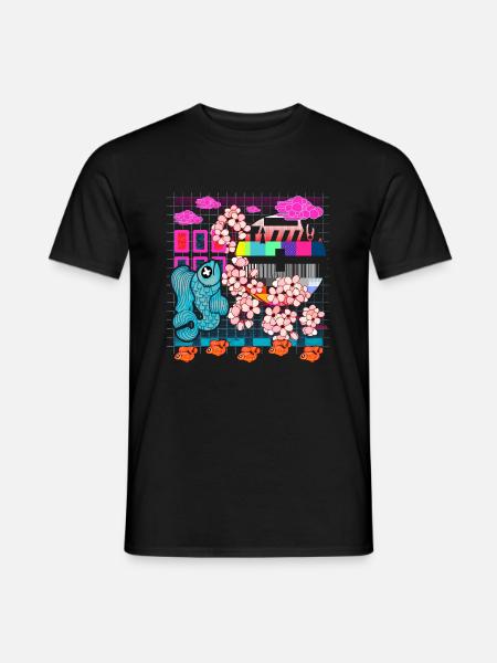 cool japanese style streetwear vaporwave retro - Men's T-Shirt - black