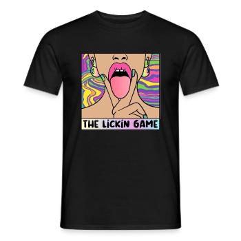 ART POP-ART ÉROTIQUE SEXY COMIC GIRL LÉCHAGE - T-shirt homme - noir - Devant - AI Model Male 178 light (178cm)