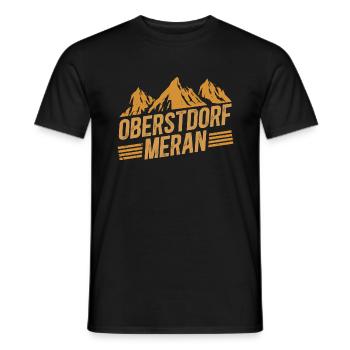 Crossing the Alps Oberstdorf Merano E5 long-distance hiking trail - Men's T-Shirt - black - Front - AI Model Male 178 light (178cm)