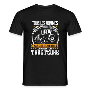 Agriculteur Les meilleurs conduisent des tracteurs - T-shirt homme - noir - Devant - AI Model Male 178 light (178cm)