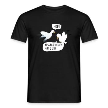 Moin Fischbrötchen auf 6 Uhr Möwe Plattdeutsch - Männer T-Shirt - Schwarz - Vorne - AI Model Male 178 light (178cm)