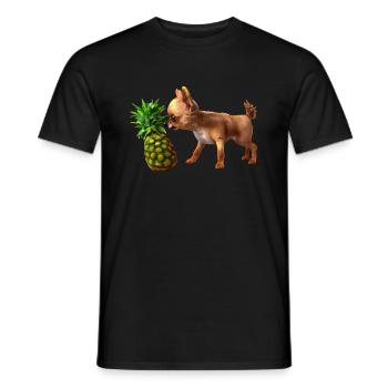 Chihuahua mit Ananas - Männer T-Shirt - Schwarz - Vorne - AI Model Male 178 light (178cm)