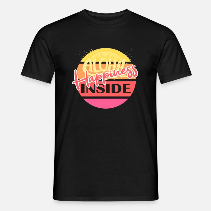 aloha Happiness Inside - Männer T-Shirt - Schwarz