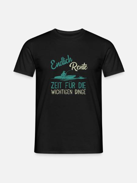 Rente Angler Rentner Ruhestand - Männer T-Shirt - Schwarz