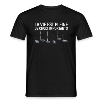 Golf humour cadeau homme - T-shirt homme - noir - Devant - AI Model Male 178 light (178cm)