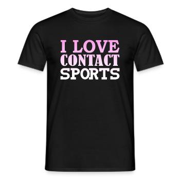I love contact sports - Men's T-Shirt - black - Front - AI Model Male 178 light (178cm)