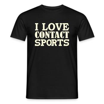 I love contact sports - Men's T-Shirt - black - Front - AI Model Male 178 light (178cm)