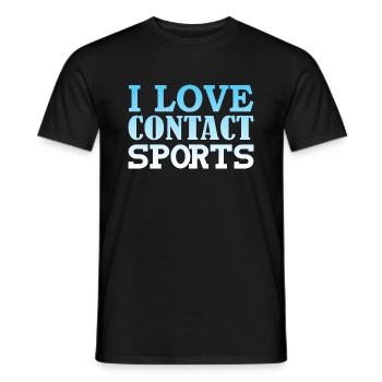 I love contact sports - Men's T-Shirt - black - Front - AI Model Male 178 light (178cm)