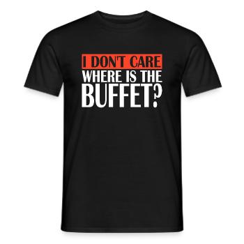 Je me fiche de savoir où est le buffet - T-shirt homme - noir - Devant - AI Model Male 178 light (178cm)