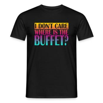 Je me fiche de savoir où est le buffet - T-shirt homme - noir - Devant - AI Model Male 178 light (178cm)