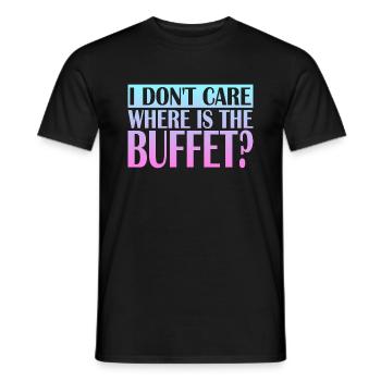 Je me fiche de savoir où est le buffet - T-shirt homme - noir - Devant - AI Model Male 178 light (178cm)