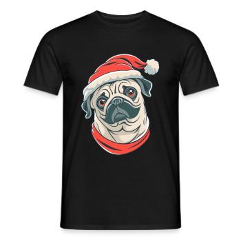Weihnachten Mops Hund - Männer T-Shirt - Schwarz - Vorne - AI Model Male 178 light (178cm)