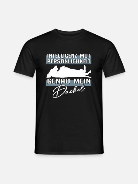 Intelligenz Mut Persönlichkeit - mein Dackel - Männer T-Shirt - Schwarz