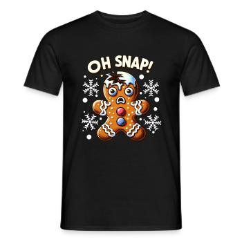 Funny Gingerbread Man ,Office Humor Christmas Party - Men's T-Shirt - black - Front - AI Model Male 178 light (178cm)