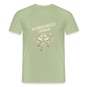 Conception de fléchettes amusante et ambiguë - T-shirt homme - vert sauge - Devant - AI Model Male 178 light (178cm)
