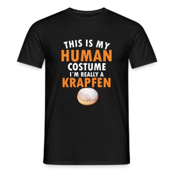 Krapfen Kostüm - Faschingskrapfen Human Costume - Männer T-Shirt - Schwarz - Vorne - AI Model Male 178 light (178cm)