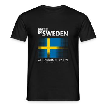 Schweden made in geboren Fahne schwedisch - Männer T-Shirt - Schwarz - Vorne - AI Model Male 178 light (178cm)