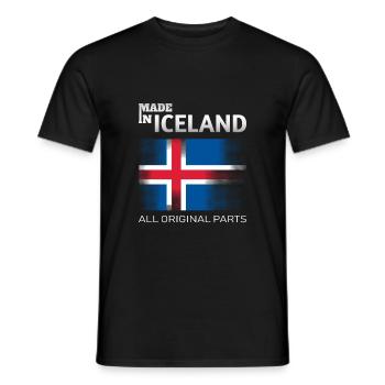 Island made in geboren Fahne isländisch - Männer T-Shirt - Schwarz - Vorne - AI Model Male 178 light (178cm)